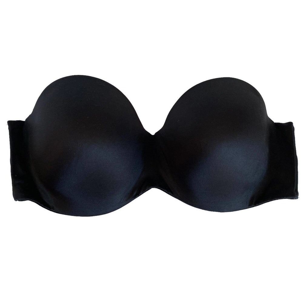 Lilyette Black Strapless Elastic Wings 0929 Comfort Coverage Sz 38DD - Picture 1 of 6